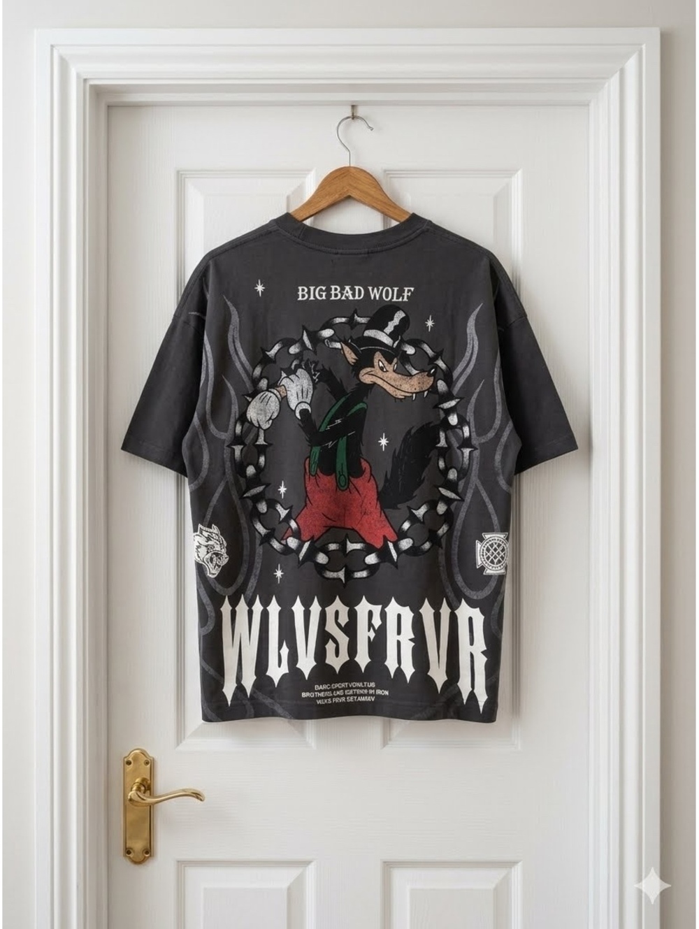 Darc Sport x Big Bad Wolf Forever Premium OS Tee. Wolf Gray